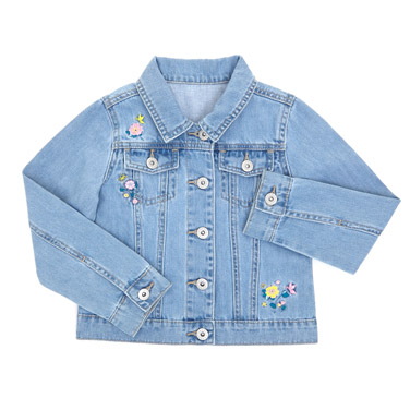 Younger Girls Embroidered Denim Jacket